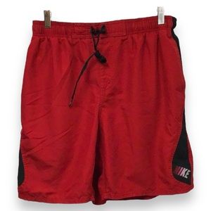 Nike Vintage Mens 8” Swim Trunk Board Shorts, Red, Size L